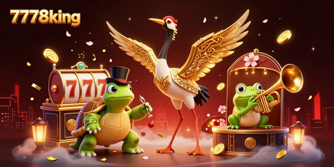Experience thrilling moments at 7778king as you enjoy slots with cartoon characters in a vibrant casino scene.