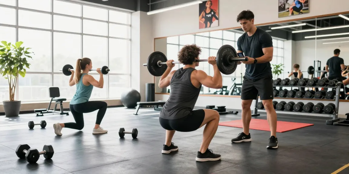Aktive Szene im Astera Shop, Fitnessbegeisterte trainieren in modernen Fitnessstudios mit natürlichem Licht.