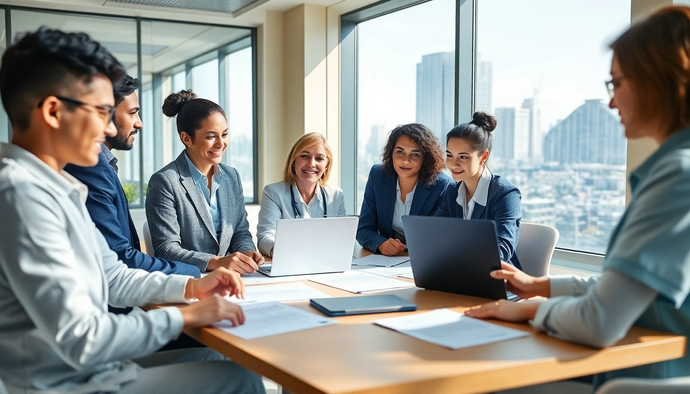 Engage with Headhunter Pflegekräfte professionals discussing recruitment strategies in a modern office.