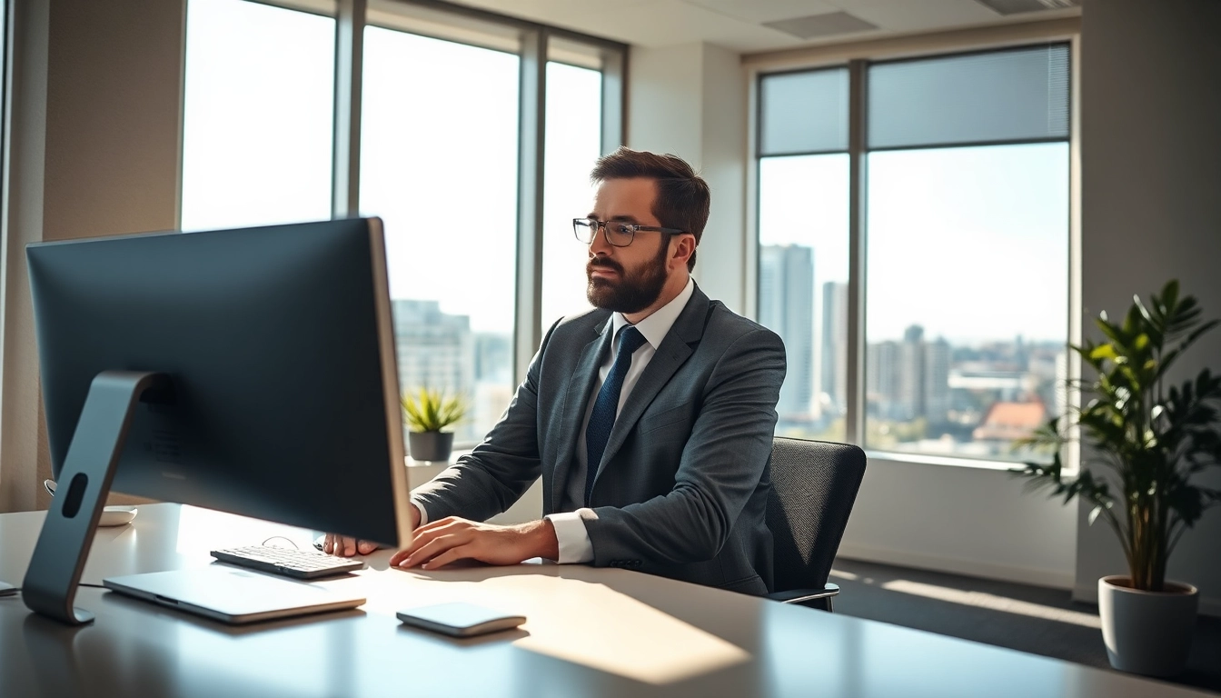 Headhunter Karlsruhe bei der Arbeit in einem modernen, einladenden Büro.