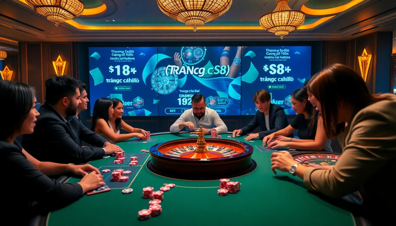 Engaged players enjoying games at Trang chủ S8 casino, showcasing excitement and luxury gaming.