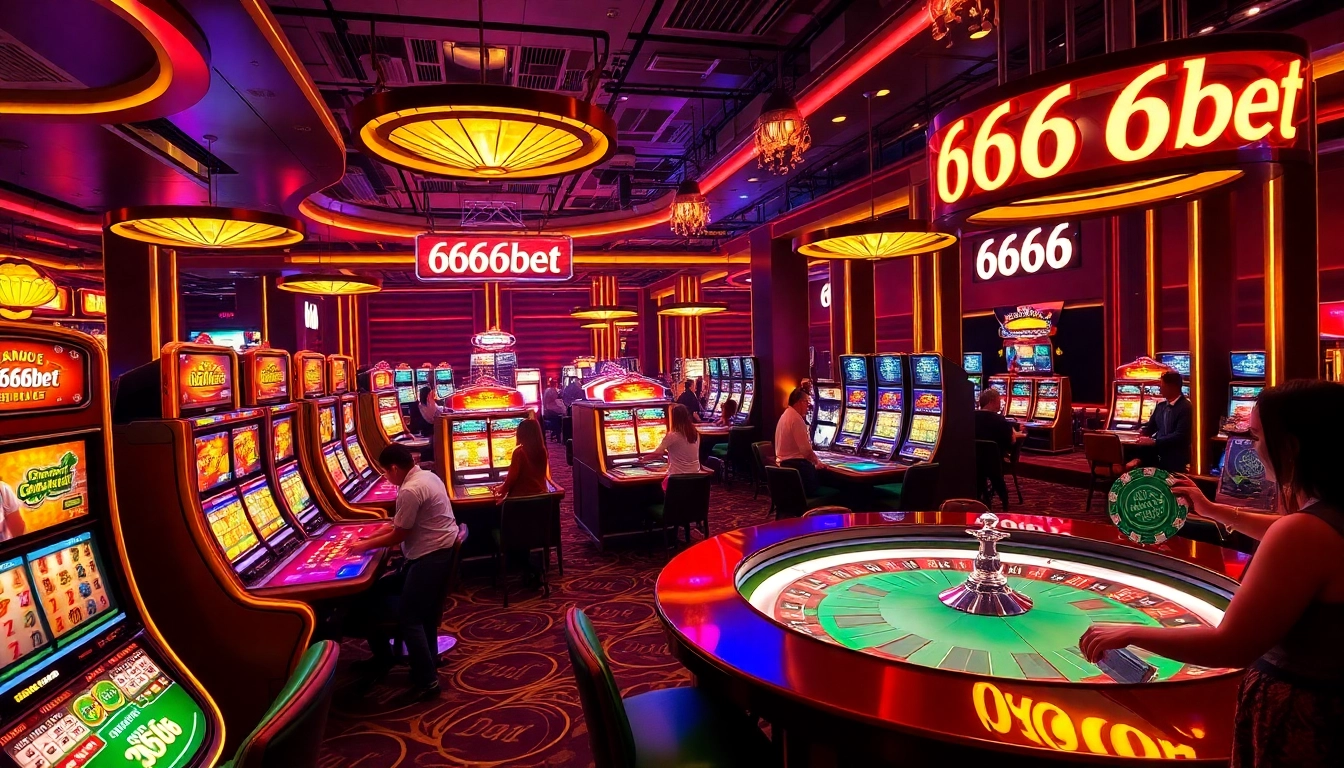 Experience the thrill at 6666bet with vibrant casino tables and excited players.