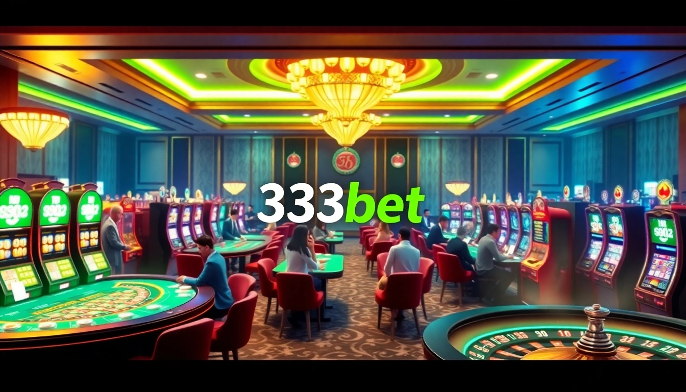 Experience the excitement of live gaming at 333bet, showcasing vibrant casino tables and engaging players.