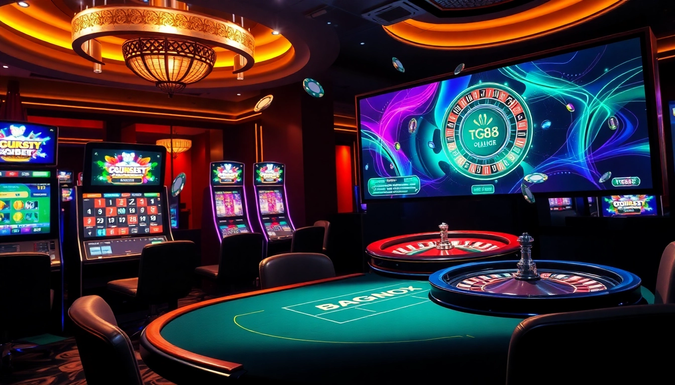 Experience online gaming excitement at https://tg88com.host/ with vibrant casino graphics and engaging players.