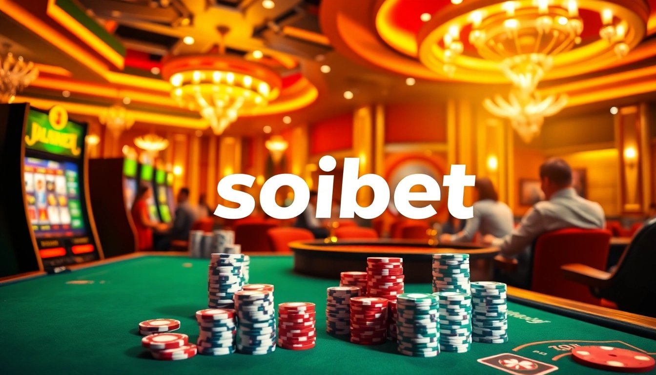 Players engaging in exciting casino games at soibet ออนไลน์ showcasing vibrant tables and slot machines.