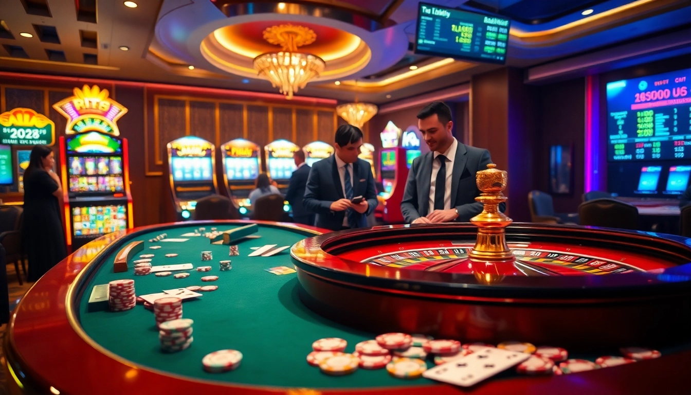 Players engage in thrilling games at Trang chủ BL555 with vibrant casino elements.