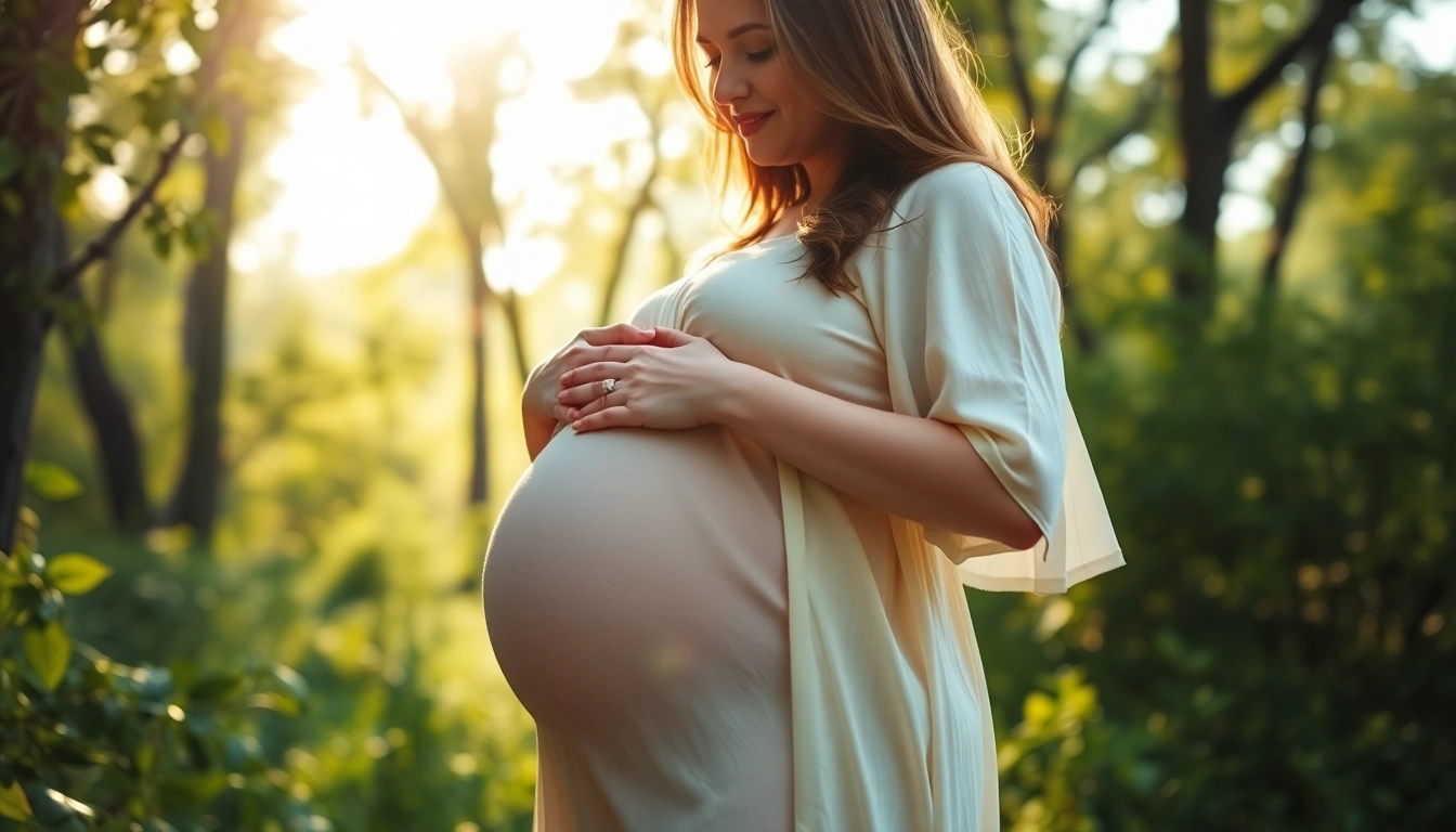 Creating beautiful Babybauch Fotoshooting memories with an expectant mother in nature.