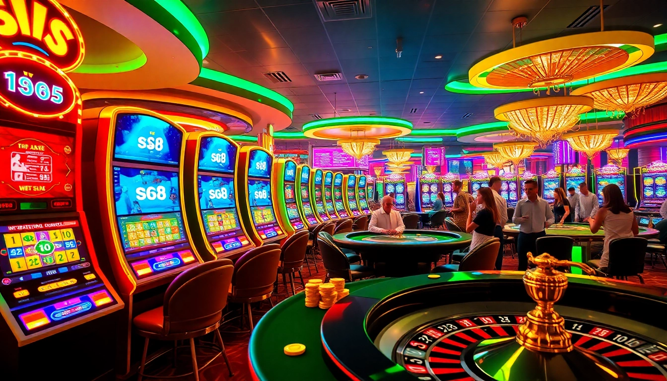 Experience thrilling wins at S 8 gaming tables in a luxurious casino setting