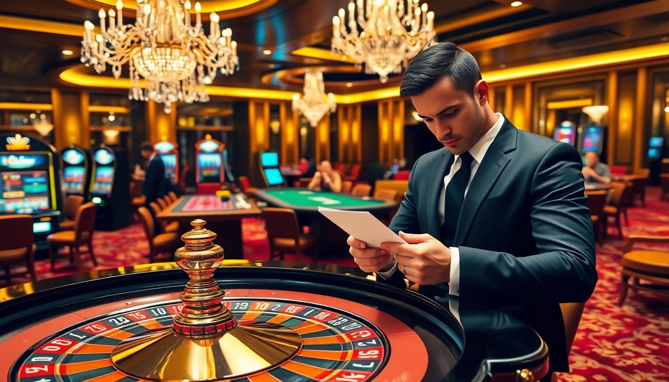 Experience the thrill of RR88 at a luxurious roulette table surrounded by excited players.