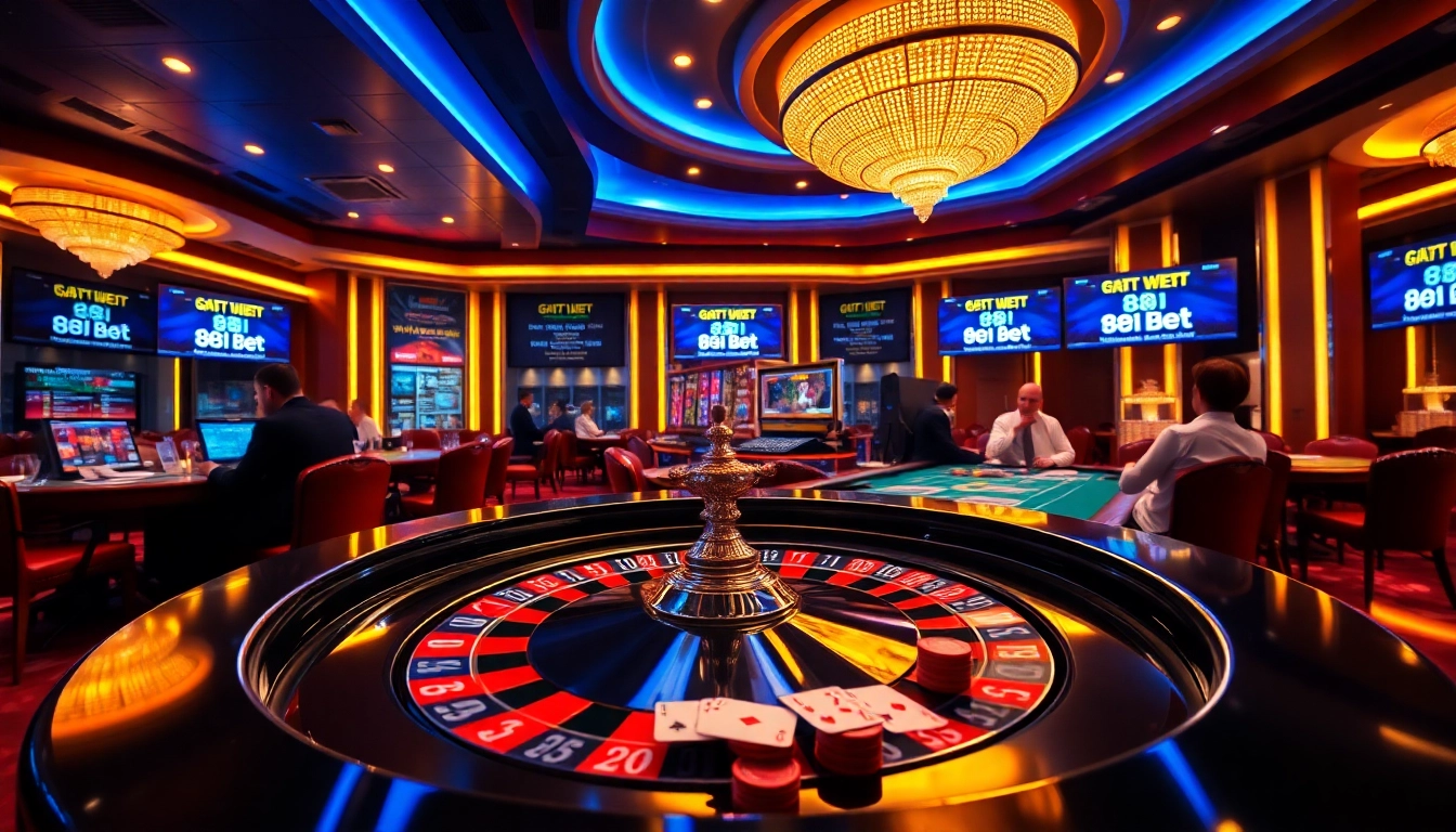 Experience the excitement of 88i bet at a luxurious casino with vibrant roulette and poker action.