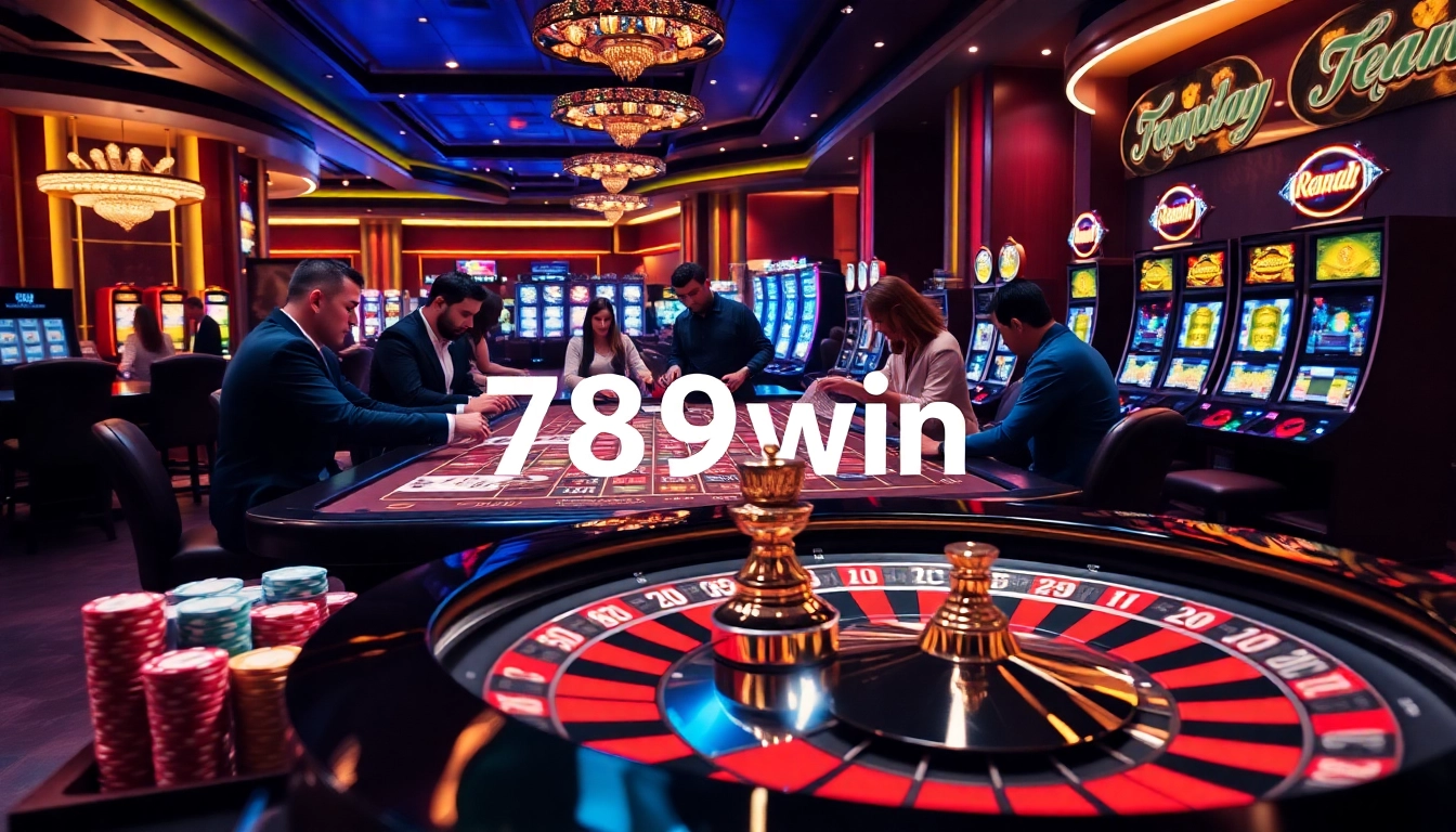 Players engaging with lively casino games at 789win, showcasing excitement and luxury.