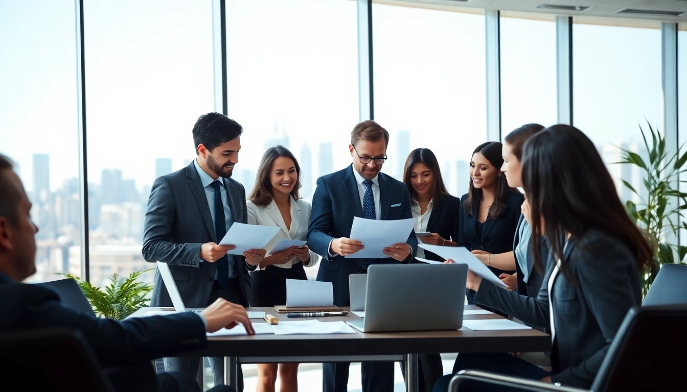 Headhunter Schweiz team collaborating in a modern office environment.