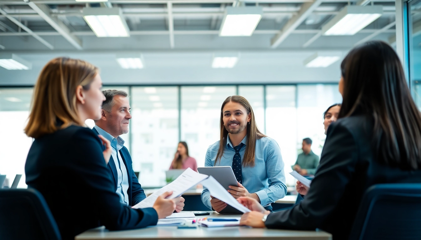 Headhunter IT conducts interviews with diverse IT professionals in a modern office setting.