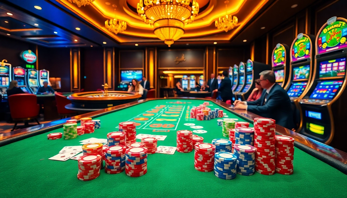 Experience the excitement and luxury of gambling at https://ok365.tw/ with vibrant poker chips and casino tables.