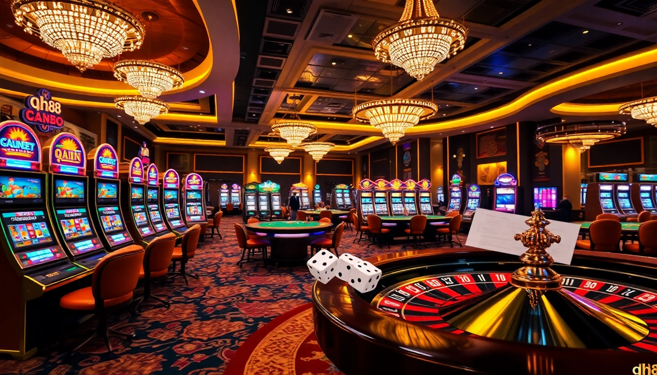 Experience the thrill of qh88's vibrant casino atmosphere with games, slots, and excitement.