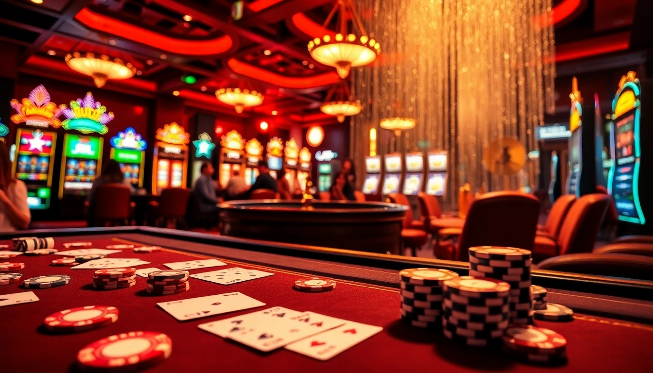 Players winning at WIN678 casino tables with vibrant roulette wheel and slot machines.