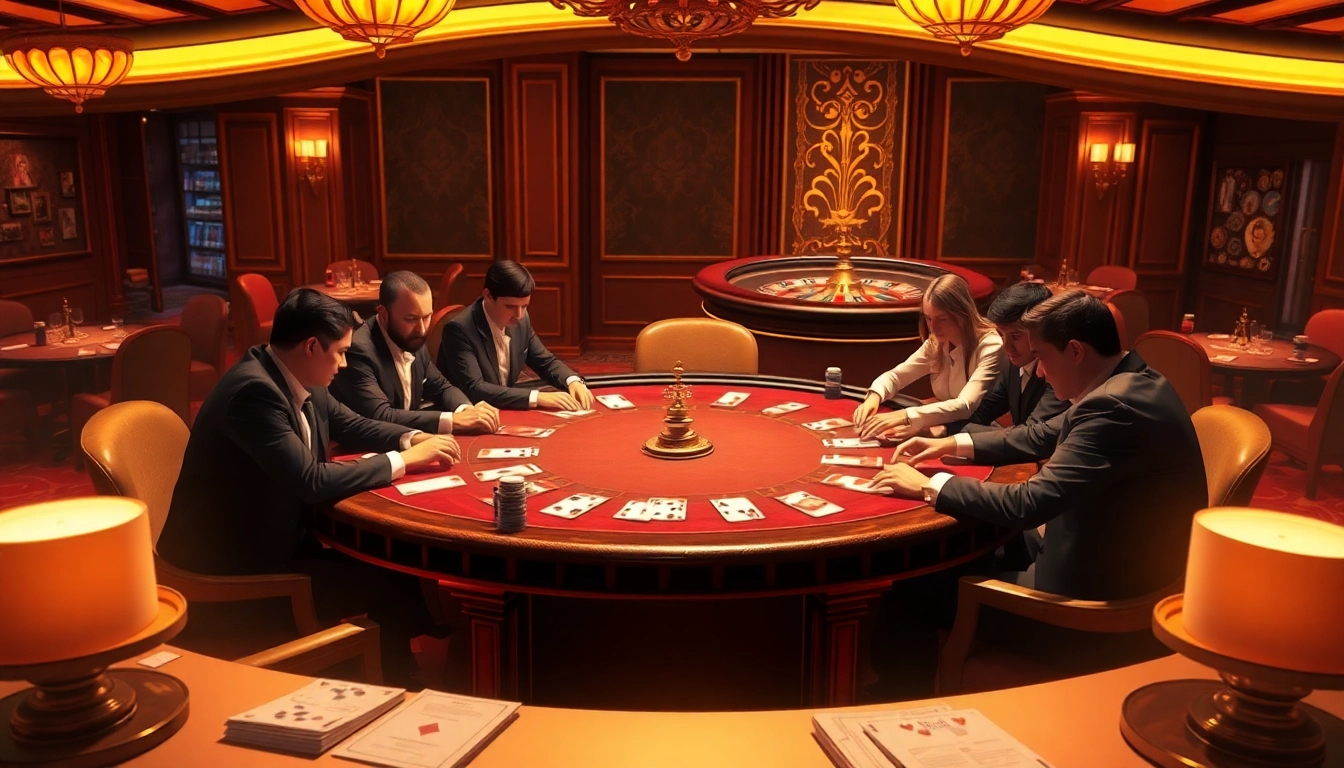 Excited players engaging in a poker game while using a Plagiat Tester for document integrity.