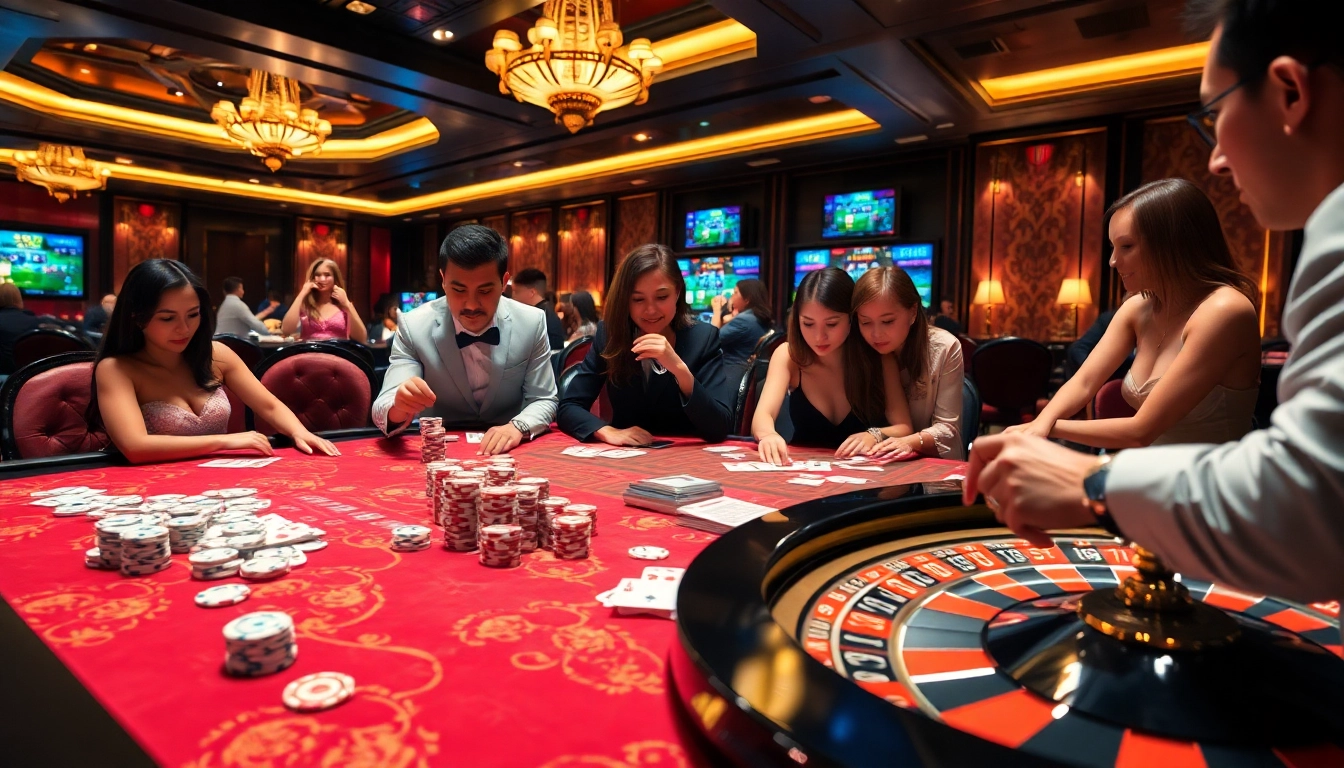 Experience the thrill of gambling with s8king.com as players engage at a luxurious casino table.