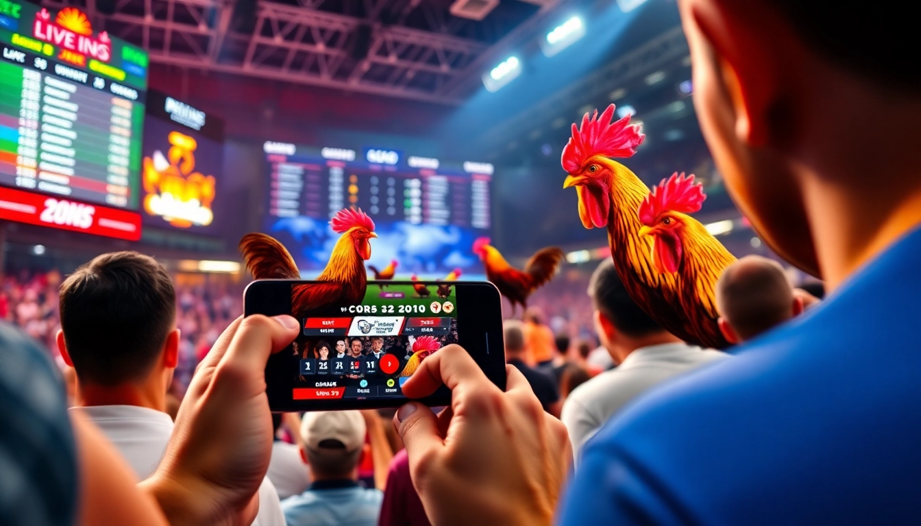 Exciting đá gà trực tiếp betting interface showcasing live roosters and interactive odds.