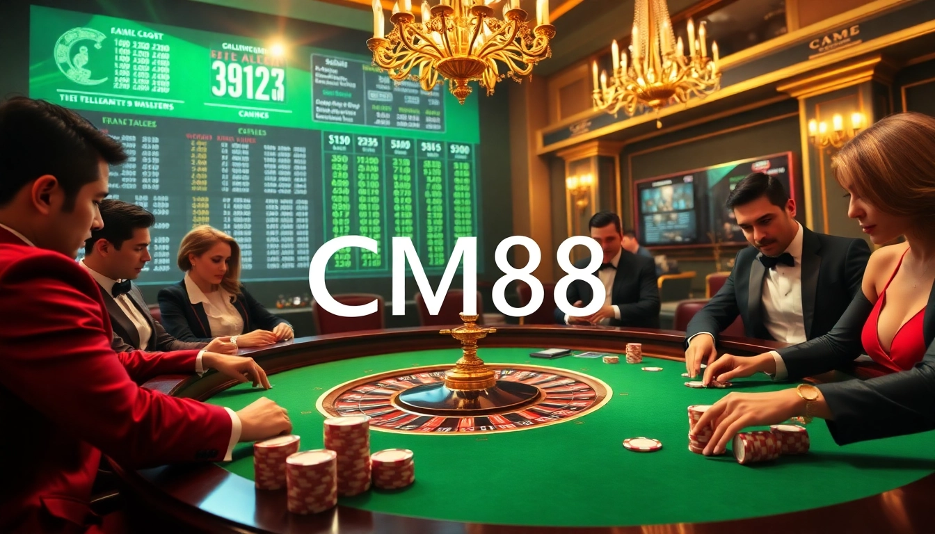 Experience luxury gaming at CM88 with thrilling roulette tables and vibrant poker chips.