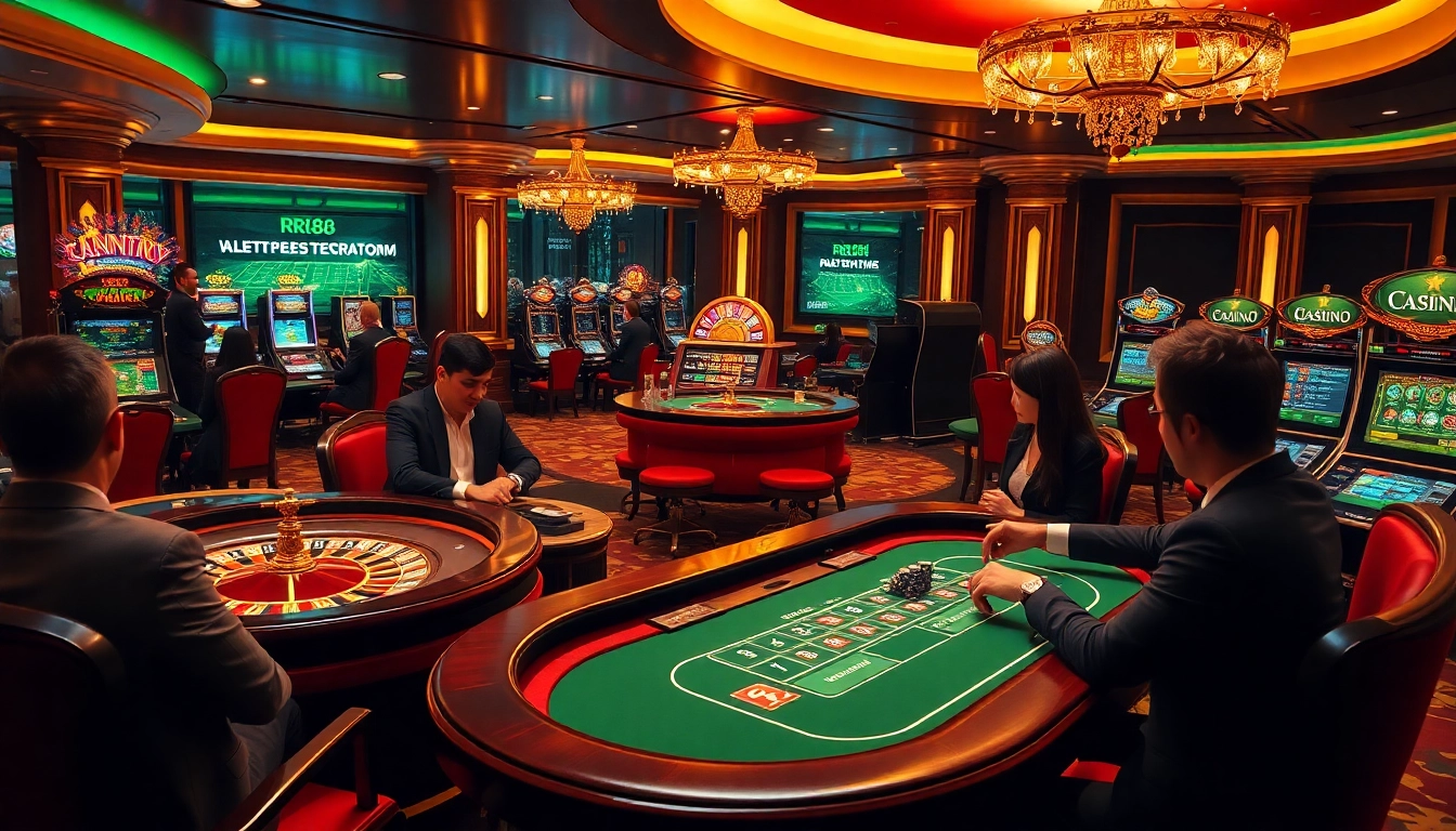 Excited players engaging in high-stakes poker at rr88 có uy tín không online casino