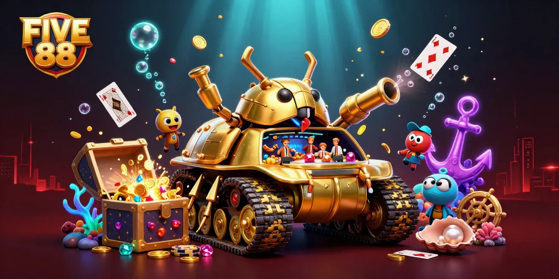 Engage with the thrill of FIVE 88's vibrant casino world in an epic underwater 3D scene.